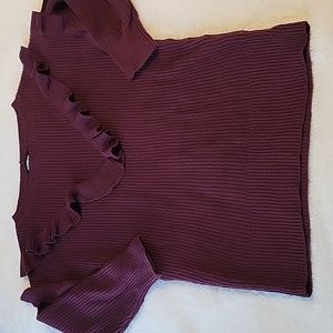Express size S Plum Sweater with Ruffles